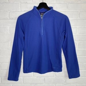 Patagonia Women's Corded Micro D-Luxe 1/4 Zip Blue Pullover Synchilla Medium